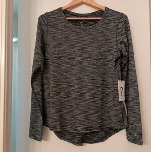 Zyia Charcoal Split Back Long Sleeve